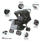 Moon Magnum Twin Stroller Black Birth to 15 kg - Open Box