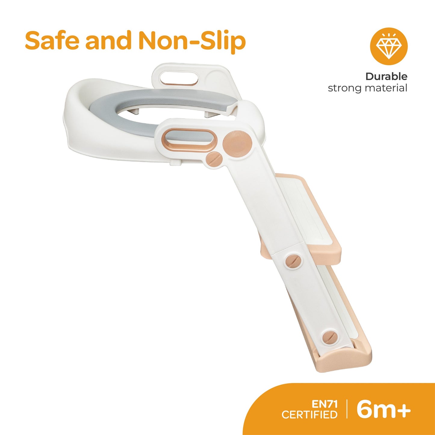 Moon Step Stool Potty Trainer Seat Potty Training White and gold 18 to 36 Months