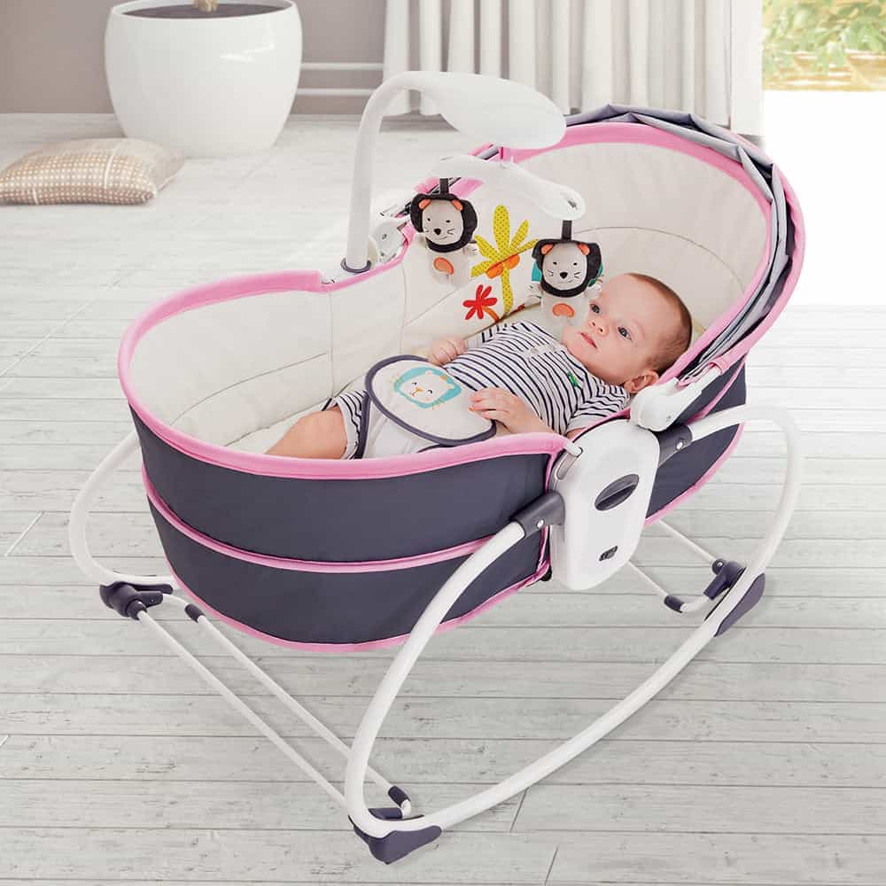 Mastela 5in1 Rocker & Bassinet || Fashion-Pink || Birth+ to 48months