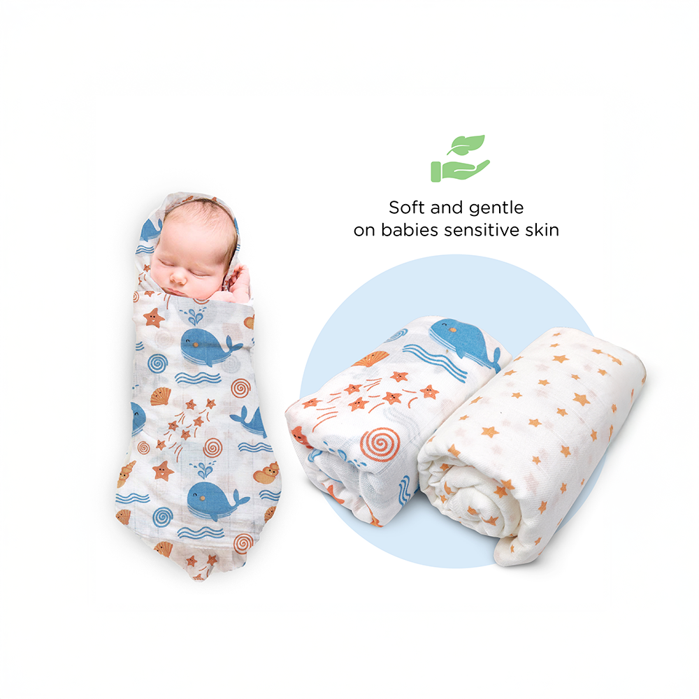 Nuluv Yellow Pineapple Swaddle Wrap (0 to 6 Months) White