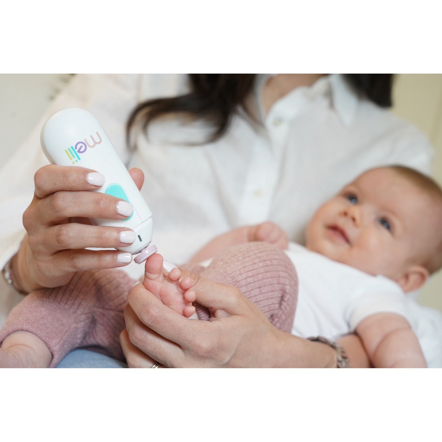 Melii Electric Nail Trimmer White & Teal - Birth to 36 Months