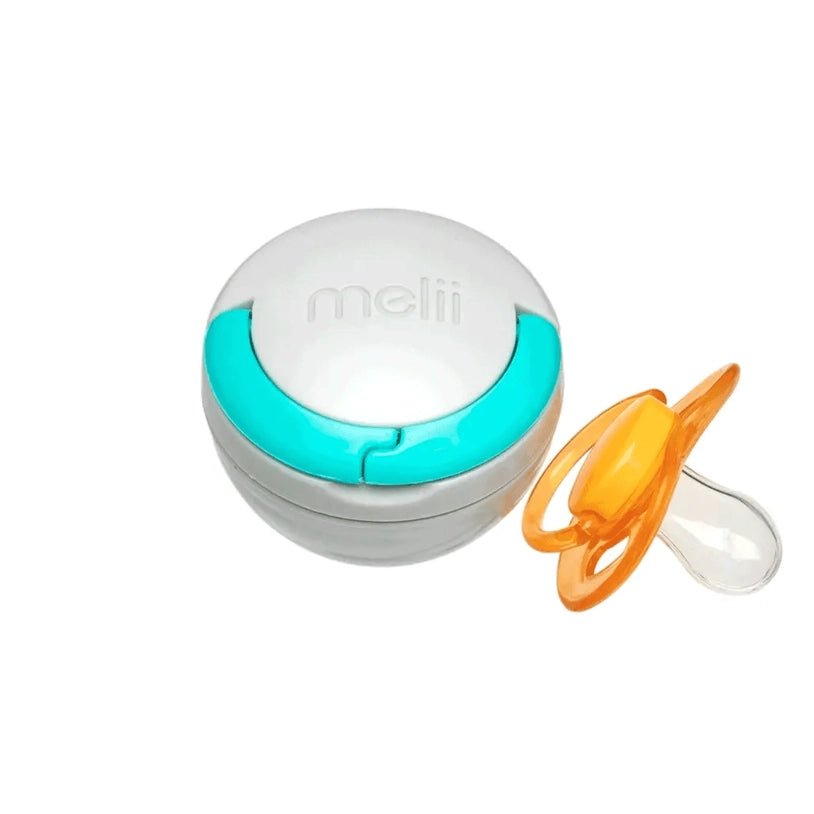 Melii Pacifier Pod - 1 pack Grey & Blue - Birth to 12 Months - Open Box