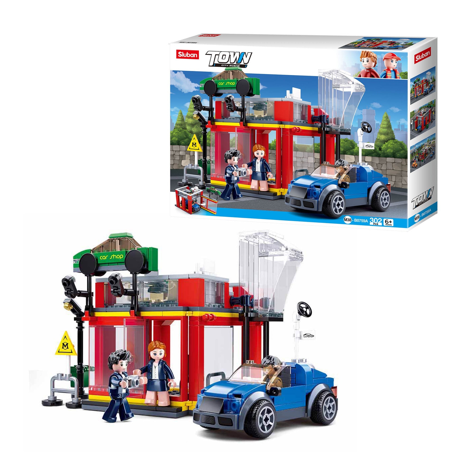 Playzu By Sluban Automobile Sales Service Shop Building Blocks Toys || 6years to 14years - Toys4All.in