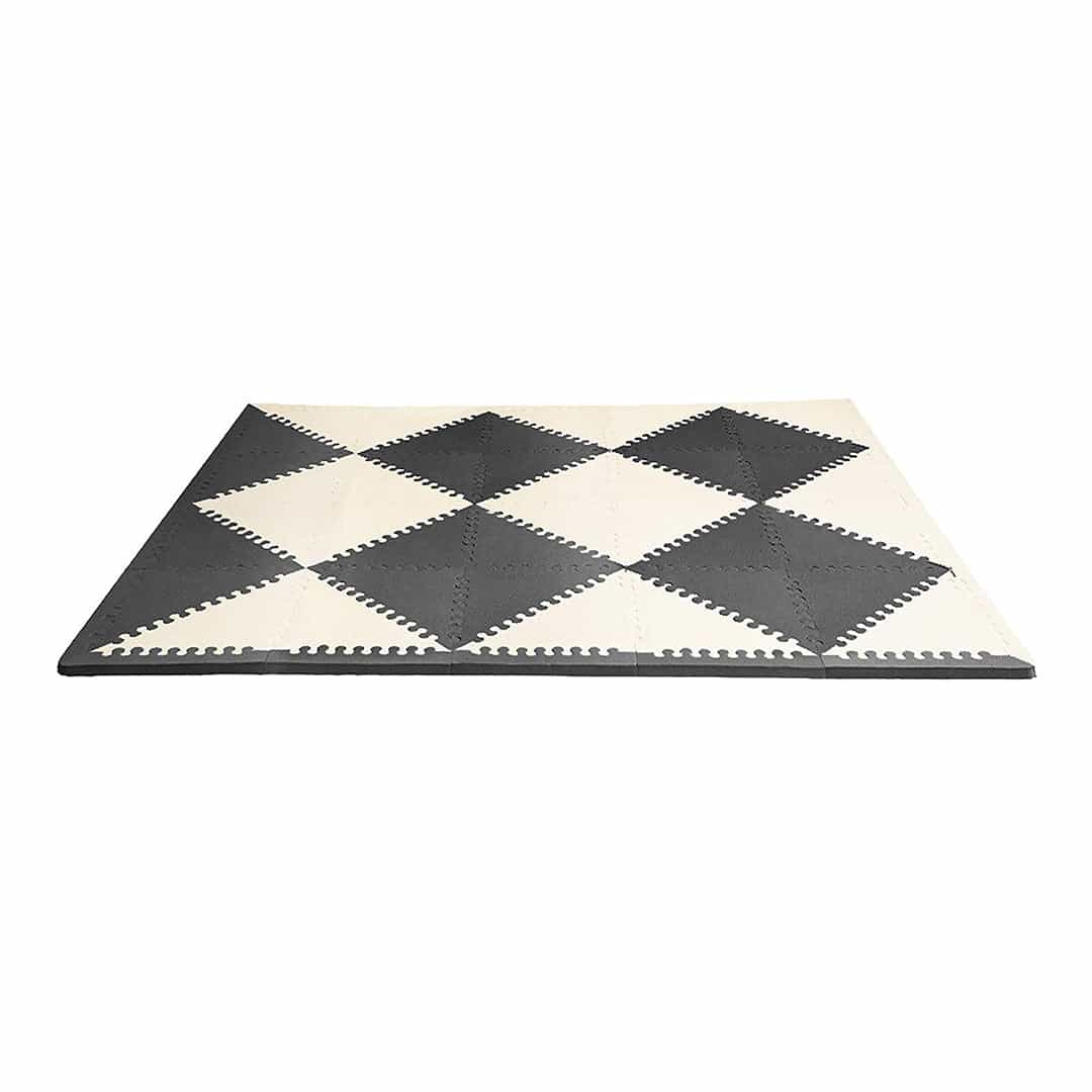 Skip Hop Black & Cream Color Playspot Geo Foam Tiles || Birth+ to 24months || Distress Box