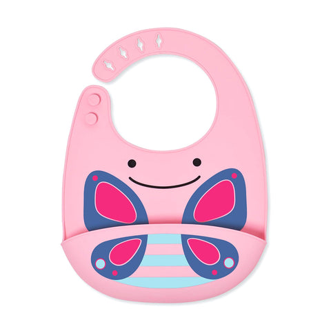 Skip Hop Zoo Fold & Go Silicone Bib Butterfly || 6months to 36months