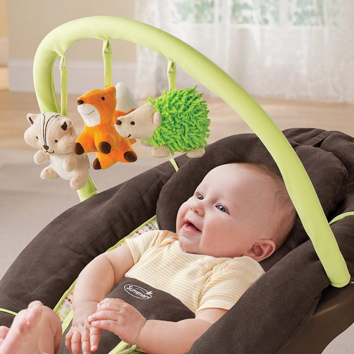 Summer Infant Fox &amp; Friends Bouncer - 2L Brown || Birth+ to 6months || Distress Box - Toys4All.in