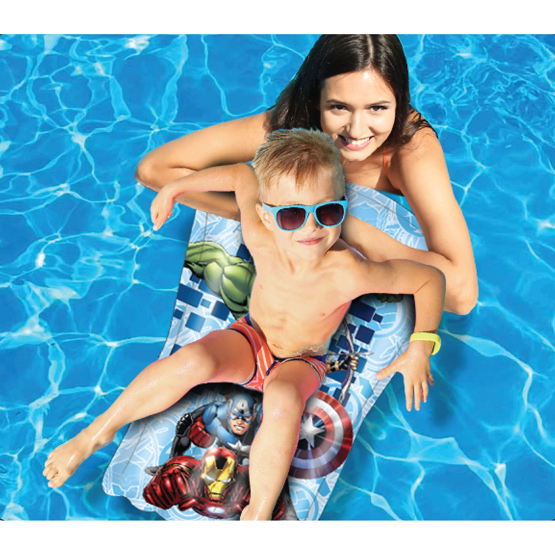 Marvel Avengers Inflatable Surf Board, Lightweight Portable Boogie Boards with Handles Soft Surfboards for Learning to Swim, Pool Floating, Swimming Floats || 3-8 Years - Toys4All.in