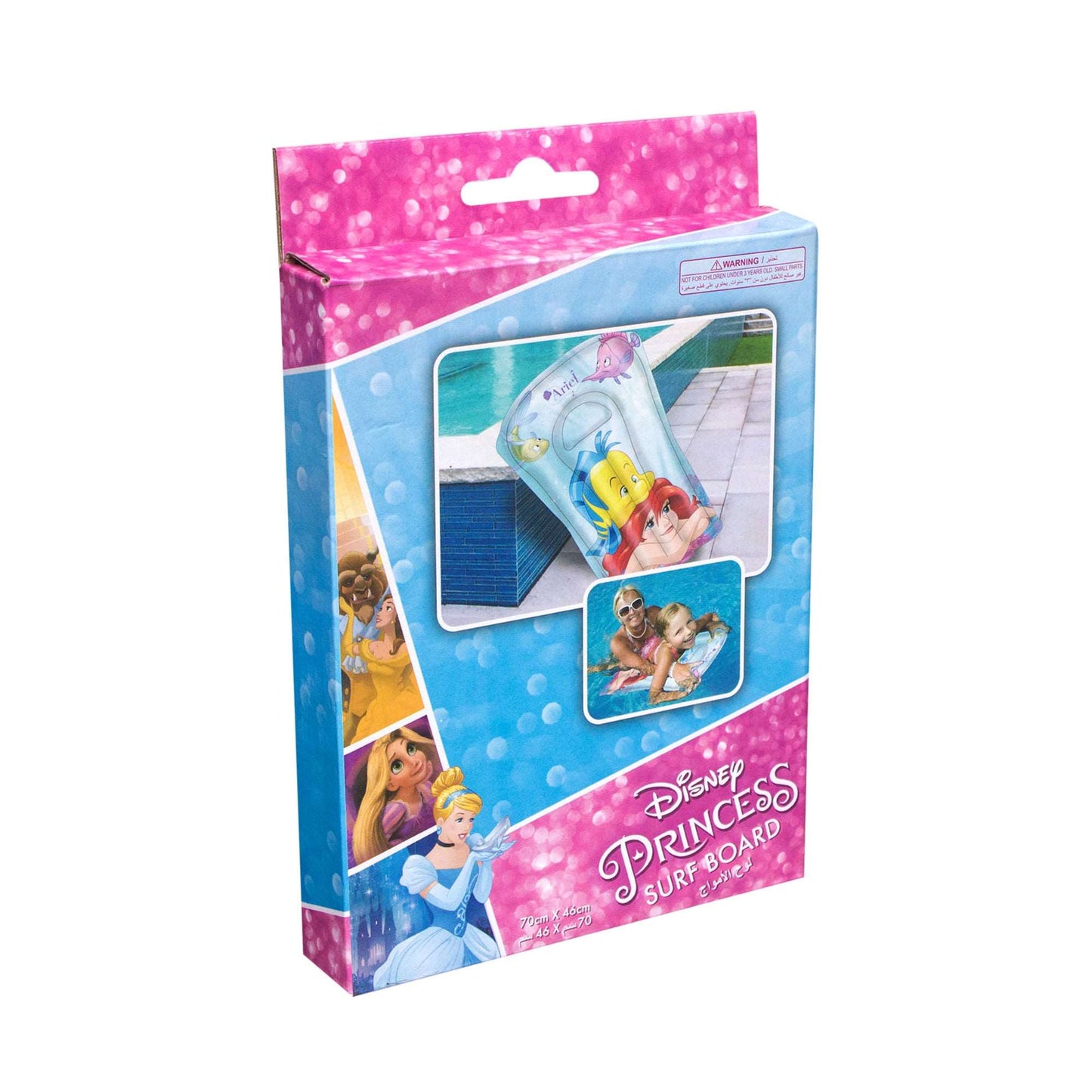 Disney Princess Inflatable Surf Board, Lightweight Portable Boogie Boards with Handles Soft Surfboards for Learning to Swim, Pool Floating, Swimming Floats || 3-8 Years - Toys4All.in