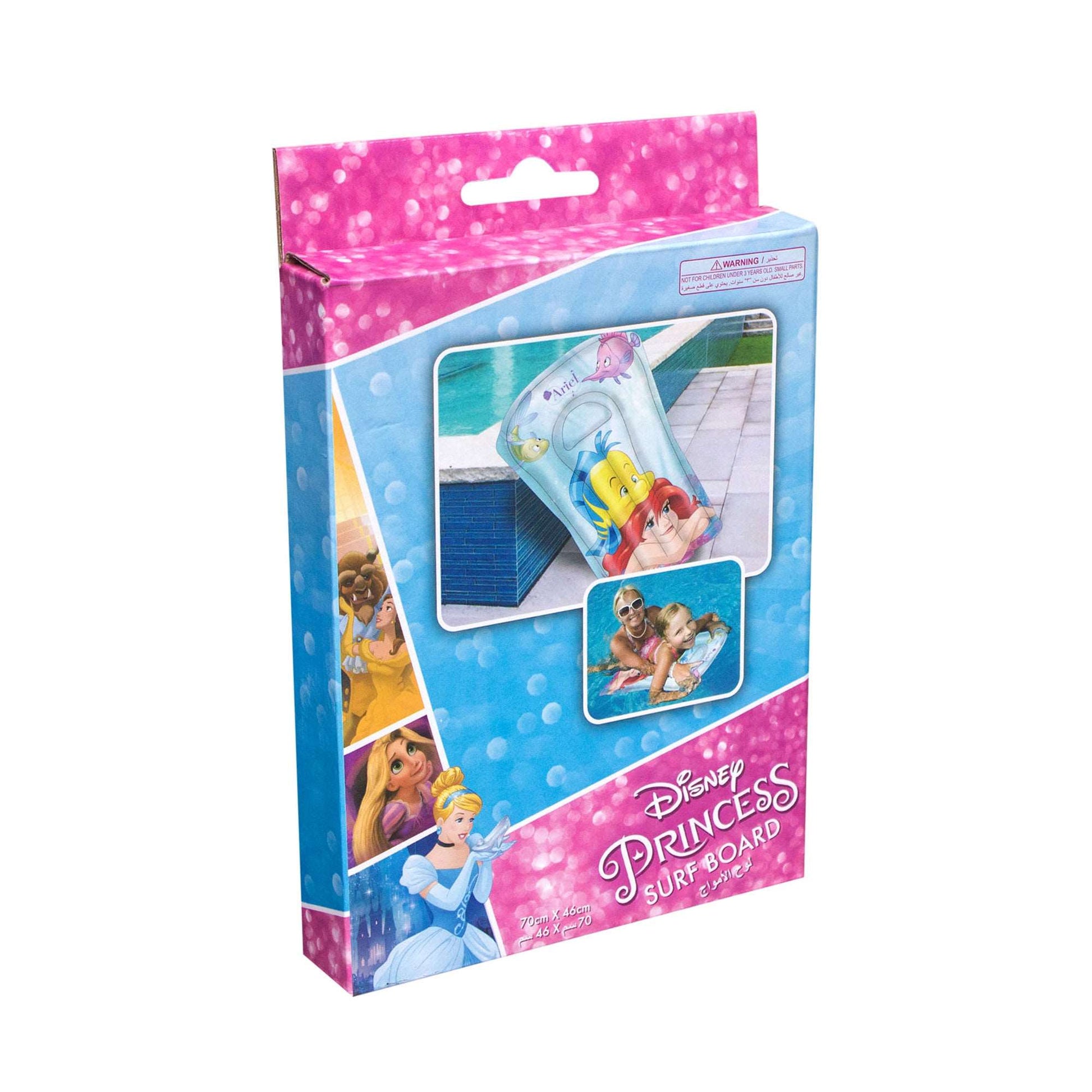 Disney Princess Inflatable Surf Board, Lightweight Portable Boogie Boards with Handles Soft Surfboards for Learning to Swim, Pool Floating, Swimming Floats || 3-8 Years - Toys4All.in