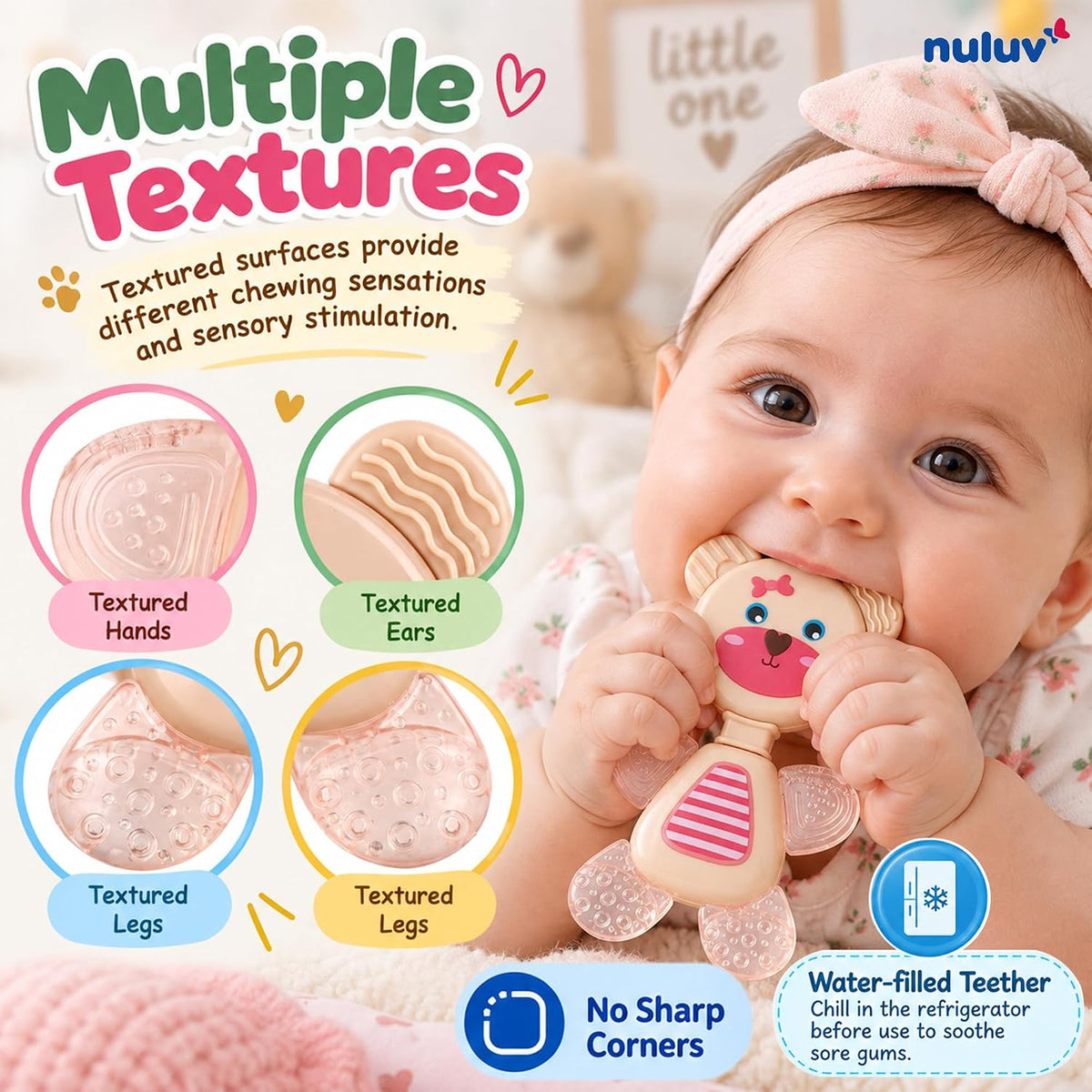 Nuluv Water Filled Teether (Flexi Bear) - BPA Free