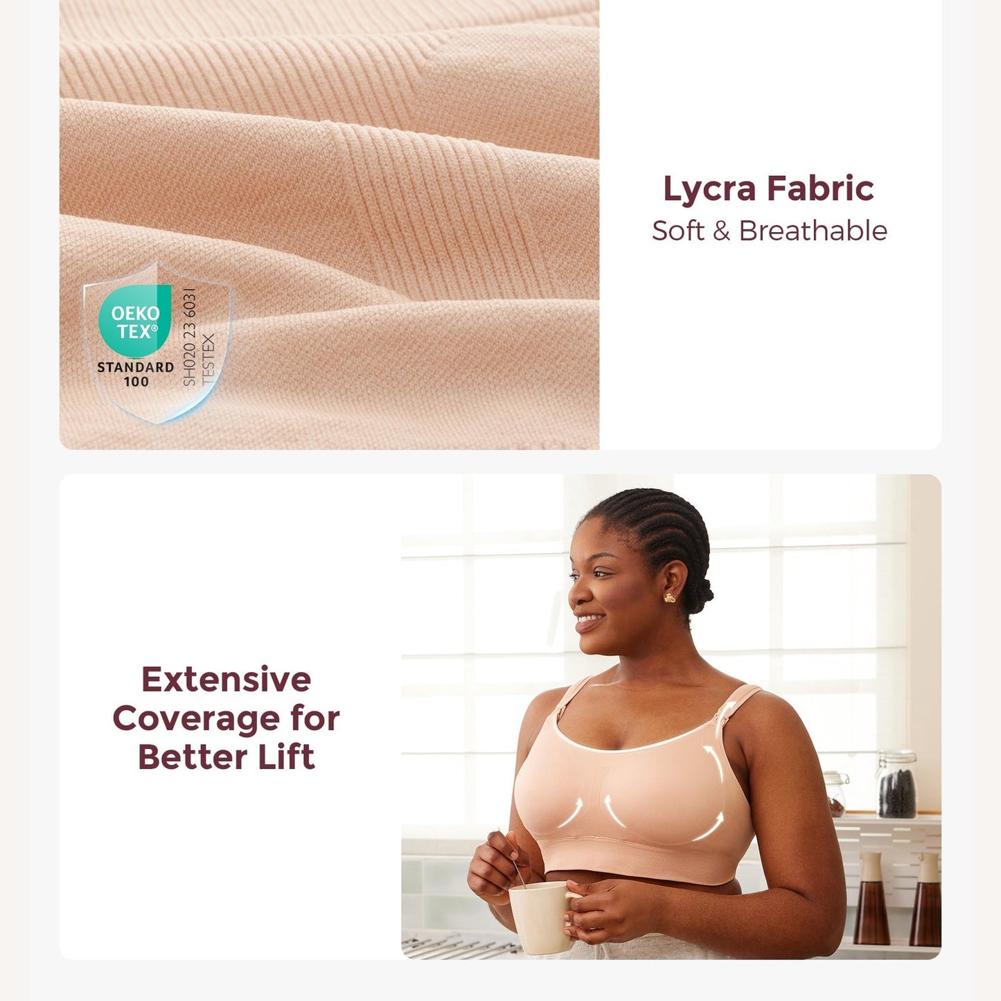 Momcozy Maternity Accessory 4-in-1 Hands-Free Pumping Bra - Skin