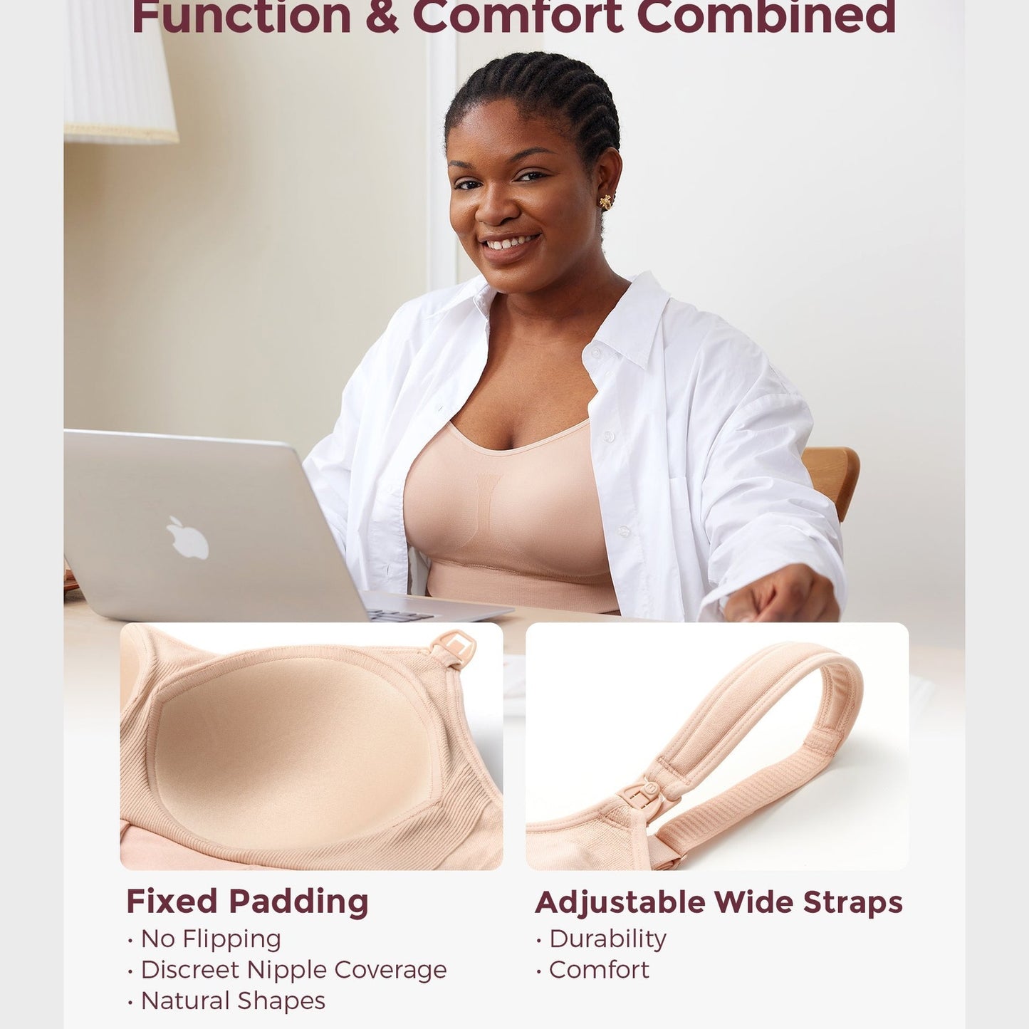 Momcozy Maternity Accessory 4-in-1 Hands-Free Pumping Bra - Skin