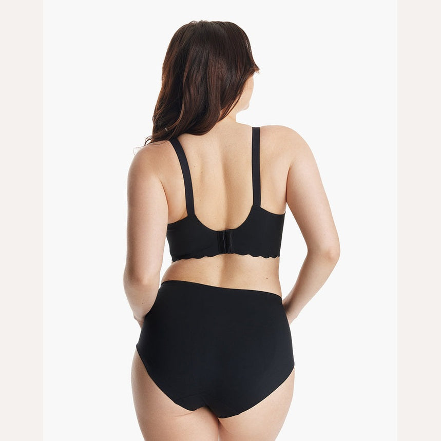 Momcozy Maternity Accessory Seamless Support Floral Nursing Bra-Black
