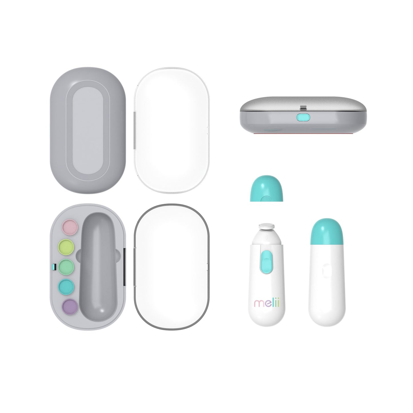 Melii Electric Nail Trimmer White & Teal - Birth to 36 Months