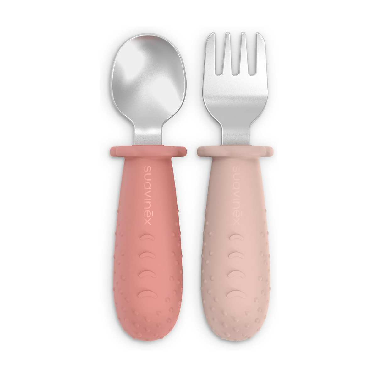 Suavinex Set of 2 Silicone Learning Pre-Spoons with Stainless Steel Tip (6-18 Months) - Suavinex baby product